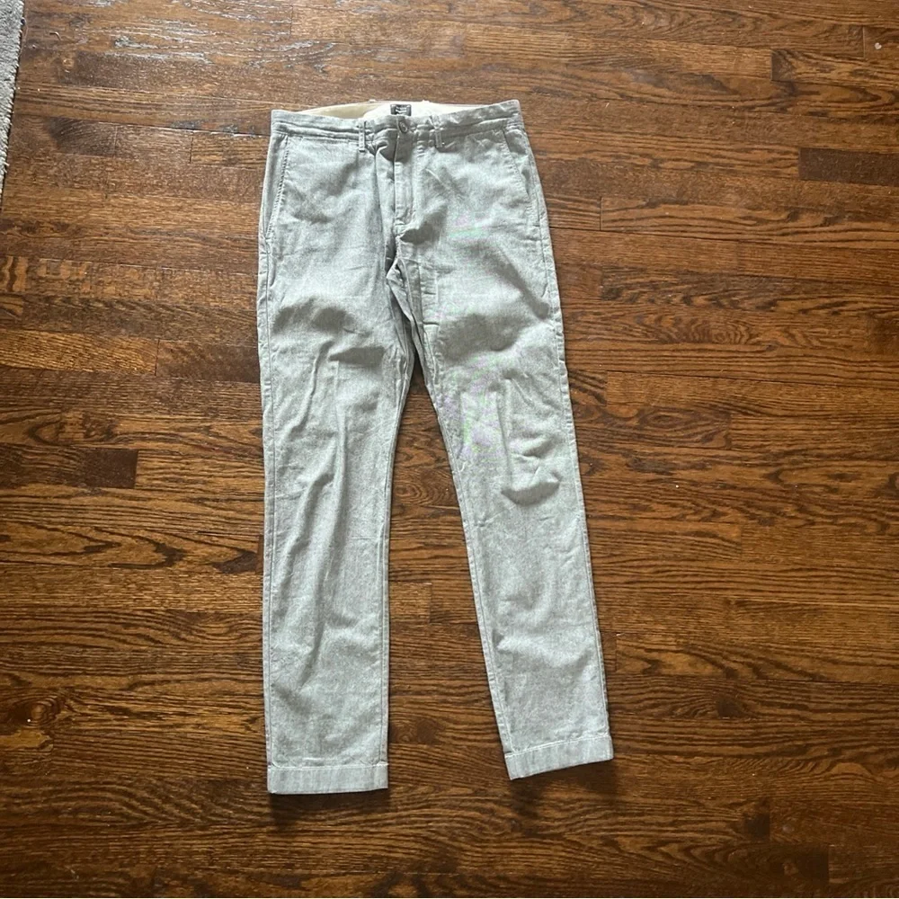 Men J.Crew Thompson Tapered Chino Pants Bottoms Heathered Stretch W30 L32 Grey